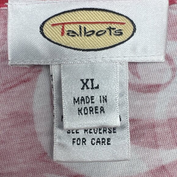 Talbots Women’s Swirl Print 3/4 Sleeve V Neck Knit Pullover Blouse Top Sz XL - Picture 4 of 8